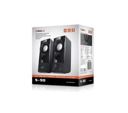 Зображення 10 Акустична система 2.0 REAL-EL S-90 Black – EL121100011