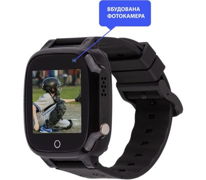 Зображення 2 Смарт-годинник AmiGo GO008 Milky GPS WiFi Black