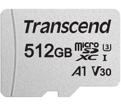 Изображение 2 Карта памяти Transcend 300S A1 UHS-I/U3 microSDXC 512GB Class 10 + adapter SD - TS512GUSD300S-A, Объем памяти: 512 Гб