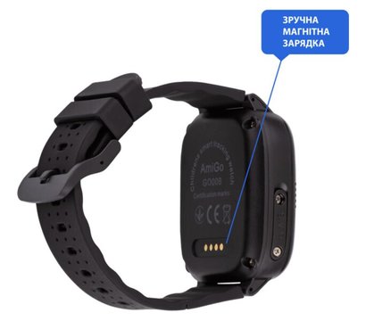 Зображення 3 Смарт-годинник AmiGo GO008 Milky GPS WiFi Black