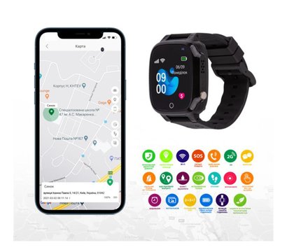 Зображення 4 Смарт-годинник AmiGo GO008 Milky GPS WiFi Black