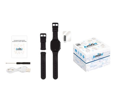 Зображення 5 Смарт-годинник AmiGo GO008 Milky GPS WiFi Black