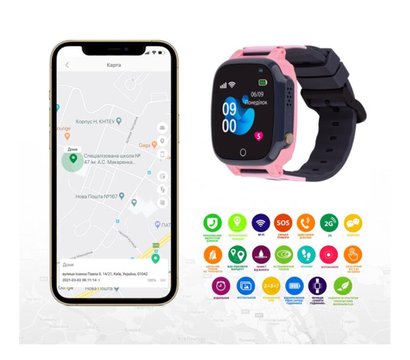 Изображение 5 Смарт-часы AmiGo GO008 Milky GPS WiFi Pink