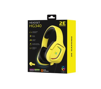 Зображення 2 Навушники 2E 2E-HG340YW-7.1 RGB USB 7.1 Yellow геймерські
