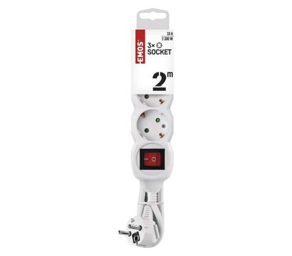 Зображення 2 Мережевий фільтр Emos P1322 2м White 3 розеток