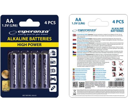 Изображение 2 Батарейка Esperanza Bateries Alkaline EZB101 AA/LR06 BL 4шт