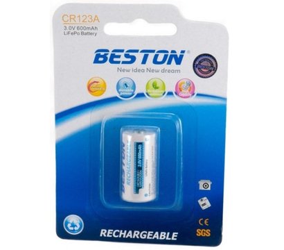 Зображення 2 Акумулятор Beston Lithium CR123A/16340 600mAh BL 1шт