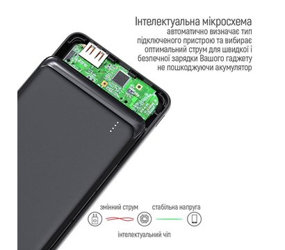 Зображення 7 Батарея мобільна ColorWay Slim 10000mAh Black — CW-PB100LPG3BK-PD