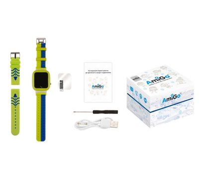 Зображення 7 Розумний годинник AmiGo GO004 Splashproof Camera+LED Green з Bluetooth