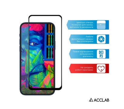 Зображення 3 Захисне скло Acclab Full Glue для Xiaomi Redmi 10 Black - 1283126517426