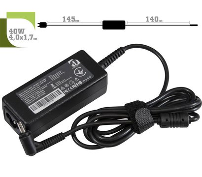 Зображення 2 Блок живлення ноутбука 1StCharger для HP 19.5V 40W 2.05A 4.0х1.7мм + cable power - AC1STHP40WD