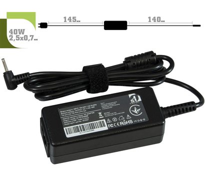 Зображення 2 Блок живлення ноутбука 1StCharger для Samsung 12V 40W 3.33A 2.5х0.7мм + cable power - AC1STSA40WB