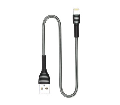 Зображення 2 Кабель ColorWay USB-Lightning, braided cloth, 3А, 1м, Gray - CW-CBUL041-GR