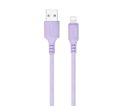 Зображення 2 Кабель ColorWay USB-Lightning, soft silicone, 2.4А, 1м, Purple - CW-CBUL044-PU
