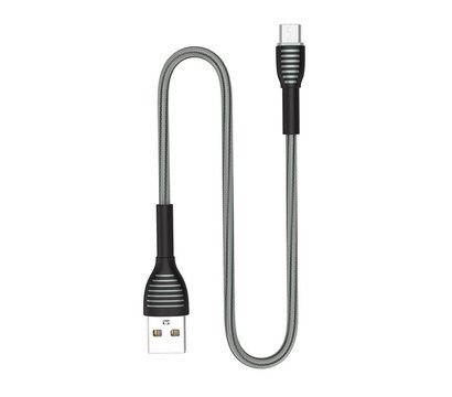 Зображення 2 Кабель ColorWay USB-MicroUSB, braided cloth, 3А, 1м, Gray - CW-CBUM041-GR