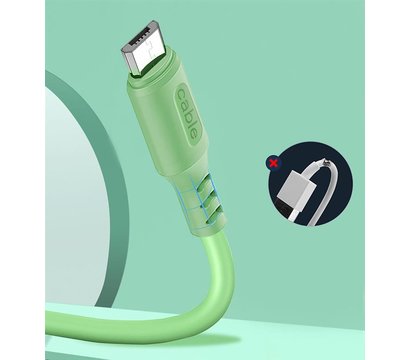 Зображення 2 Кабель ColorWay USB-microUSB, soft silicone, 2.4А, 1м, Green - CW-CBUM042-GR
