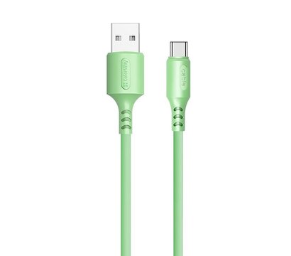 Зображення 2 Кабель ColorWay USB-USB Type-C, soft silicone, 2.4А, 1м, Green - CW-CBUC042-GR