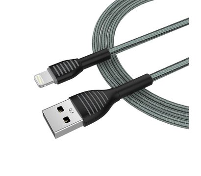 Зображення 3 Кабель ColorWay USB-Lightning, braided cloth, 3А, 1м, Gray - CW-CBUL041-GR
