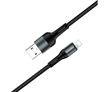 Зображення 3 Кабель ColorWay USB-Lightning, nylon, 2.4А, 1м, Black - CW-CBUL045-BK