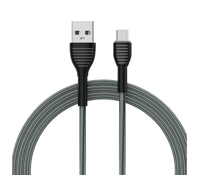 Зображення 3 Кабель ColorWay USB-MicroUSB, braided cloth, 3А, 1м, Gray - CW-CBUM041-GR