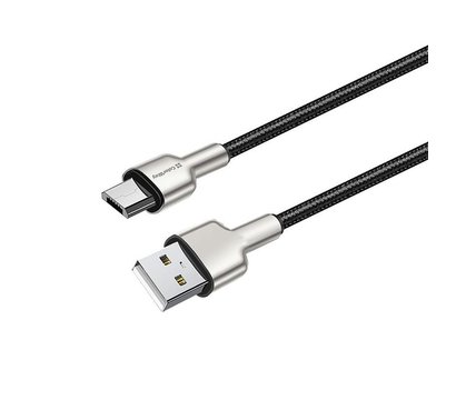 Зображення 3 Кабель ColorWay USB-microUSB, head metal, 2.4А, 1м, Black - CW-CBUM046-BK