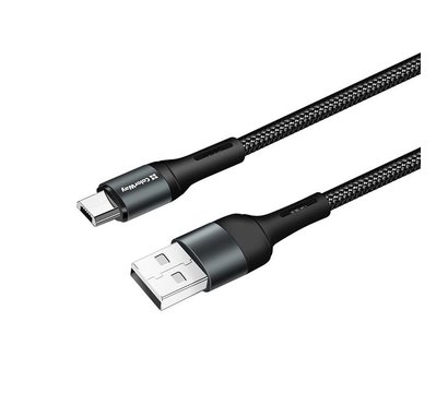 Зображення 3 Кабель ColorWay USB-microUSB, nylon, 2.4А, 1м, Black - CW-CBUM045-BK