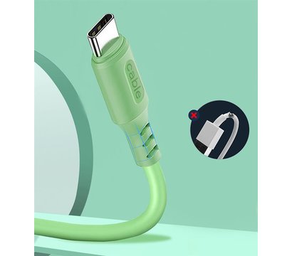 Зображення 3 Кабель ColorWay USB-USB Type-C, soft silicone, 2.4А, 1м, Green - CW-CBUC042-GR