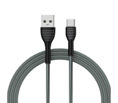 Зображення 3 Кабель ColorWay USB-USB-C, braided cloth, 3А, 1м, Gray - CW-CBUC041-GR