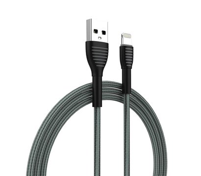 Зображення 4 Кабель ColorWay USB-Lightning, braided cloth, 3А, 1м, Gray - CW-CBUL041-GR