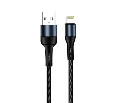Зображення 4 Кабель ColorWay USB-Lightning, nylon, 2.4А, 1м, Black - CW-CBUL045-BK