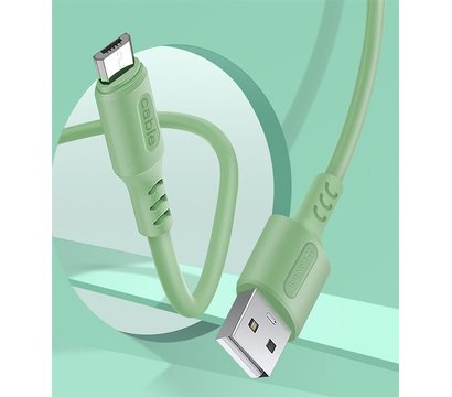 Зображення 4 Кабель ColorWay USB-microUSB, soft silicone, 2.4А, 1м, Green - CW-CBUM042-GR