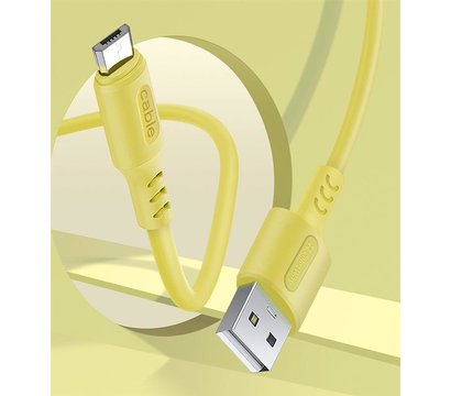 Зображення 4 Кабель ColorWay USB-microUSB, soft silicone, 2.4А, 1м, Yellow - CW-CBUM043-Y