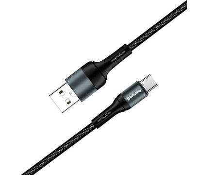 Зображення 4 Кабель ColorWay USB-USB Type-C, nylon, 2.4А, 1м, Black - CW-CBUC045-BK