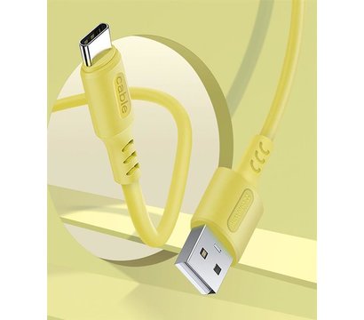 Зображення 4 Кабель ColorWay USB-USB Type-C, soft silicone, 2.4А, 1м, Yellow - CW-CBUC043-Y