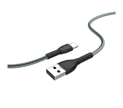 Зображення 4 Кабель ColorWay USB-USB-C, braided cloth, 3А, 1м, Gray - CW-CBUC041-GR