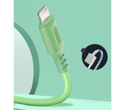Зображення 5 Кабель ColorWay USB-Lightning, soft silicone, 2.4А, 1м, Green - CW-CBUL042-GR