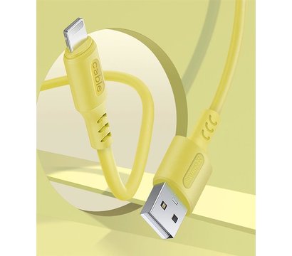 Зображення 5 Кабель ColorWay USB-Lightning, soft silicone, 2.4А, 1м, Yellow - CW-CBUL043-Y