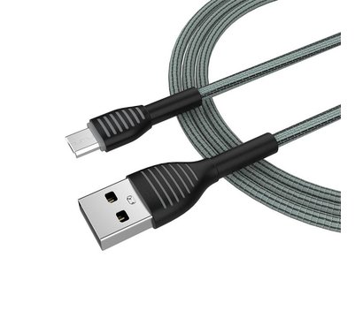 Зображення 5 Кабель ColorWay USB-MicroUSB, braided cloth, 3А, 1м, Gray - CW-CBUM041-GR