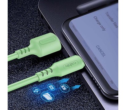 Зображення 5 Кабель ColorWay USB-USB Type-C, soft silicone, 2.4А, 1м, Green - CW-CBUC042-GR