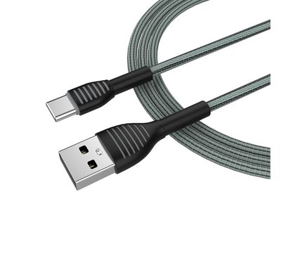 Зображення 5 Кабель ColorWay USB-USB-C, braided cloth, 3А, 1м, Gray - CW-CBUC041-GR