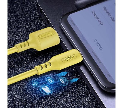 Зображення 6 Кабель ColorWay USB-Lightning, soft silicone, 2.4А, 1м, Yellow - CW-CBUL043-Y