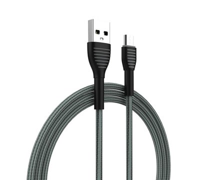 Зображення 6 Кабель ColorWay USB-MicroUSB, braided cloth, 3А, 1м, Gray - CW-CBUM041-GR