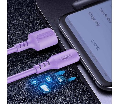 Зображення 6 Кабель ColorWay USB-microUSB, soft silicone, 2.4А, 1м, Purple - CW-CBUM044-PU