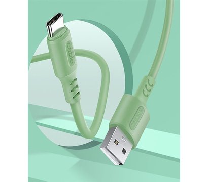 Зображення 6 Кабель ColorWay USB-USB Type-C, soft silicone, 2.4А, 1м, Green - CW-CBUC042-GR