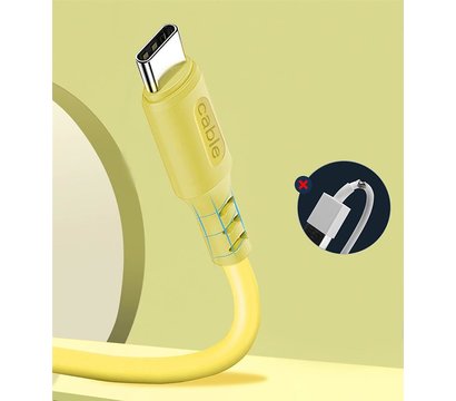 Зображення 6 Кабель ColorWay USB-USB Type-C, soft silicone, 2.4А, 1м, Yellow - CW-CBUC043-Y
