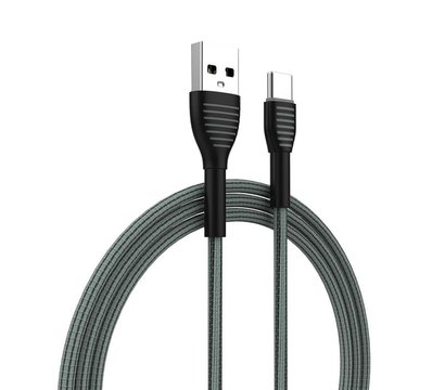 Зображення 6 Кабель ColorWay USB-USB-C, braided cloth, 3А, 1м, Gray - CW-CBUC041-GR
