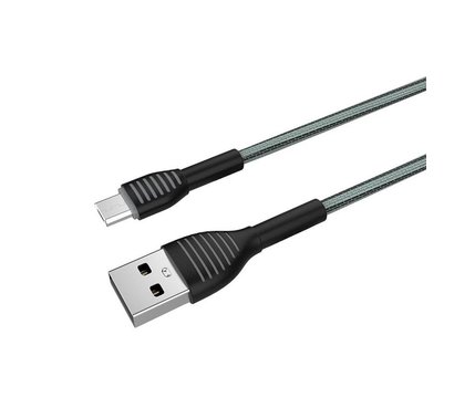 Зображення 7 Кабель ColorWay USB-MicroUSB, braided cloth, 3А, 1м, Gray - CW-CBUM041-GR