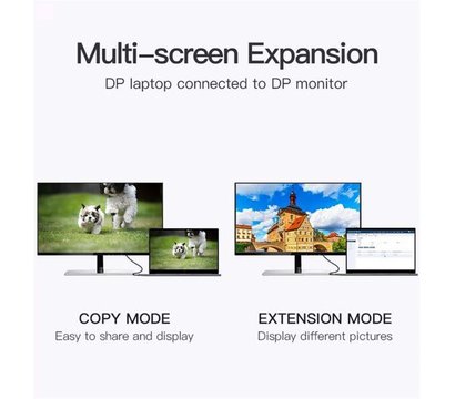 Изображение 4 Vention DisplayPort-DisplayPort, 1 m, v1.2, Black - HACBF