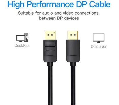 Изображение 6 Vention DisplayPort-DisplayPort, 1 m, v1.2, Black - HACBF