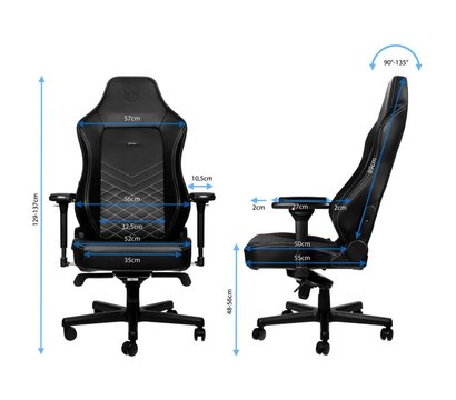 Зображення 2 Крісло Noblechairs Hero Black/Platinum White - NBL-HRO-PU-BPW